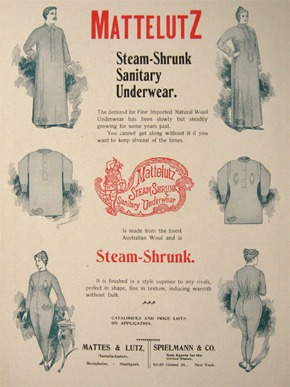 1896 Mattelutz Sanitary Underwear Ad