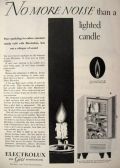 1930 Electrolux Gas Refrigerator Ad ~ Quiet as a Lighted Candle