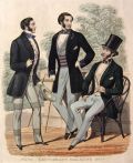 1853 Hand Colored Steel Plate Engraving ~ Men's Fashion Print
