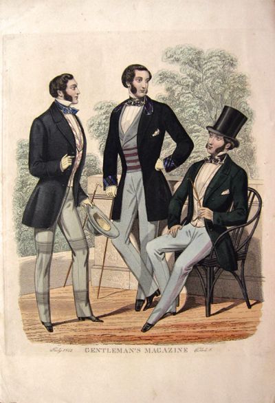 1853 Hand Colored Steel Plate Engraving ~ Men's Fashion Print