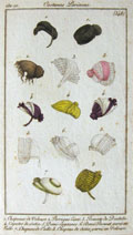 Costumes Parisiens Antique Hand-Colored Fashion Print ~ Hats