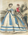1865 Les Modes Parisiennes Antique Hand-Colored Fashion Print