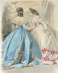 1865 Les Modes Parisiennes Antique Hand-Colored Fashion Print