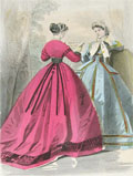 1865 Les Modes Parisiennes Antique Hand-Colored Fashion Print