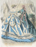 1865 Les Modes Parisiennes Antique Hand-Colored Fashion Print