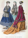 1867 Paris Fashions ~ Antique Hand-Colored Print