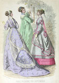 1867 Paris Fashions ~ Antique Hand-Colored Print ~ Coats