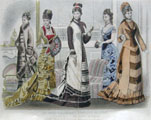 1878 Les Modes Parisiennes Antique Hand-Colored Print