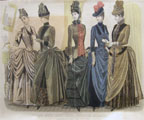 1887 Les Modes Parisiennes Antique Hand-Colored Print