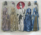 1888 Les Modes Parisiennes Antique Hand-Colored Print ~ Afternoon Walk