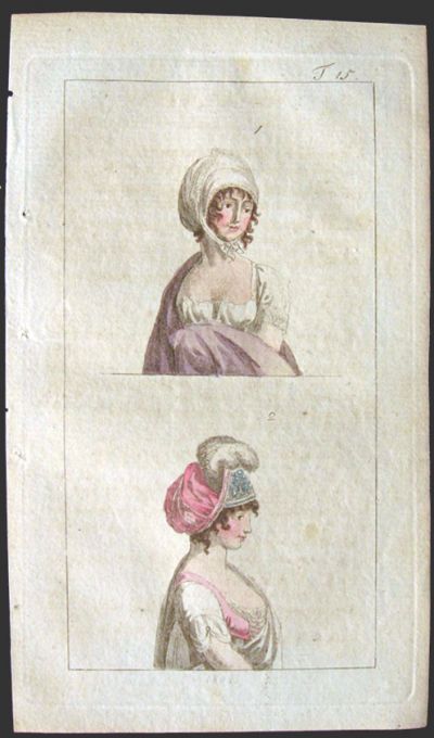 1802 Antique Hand-Colored Fashion Print
