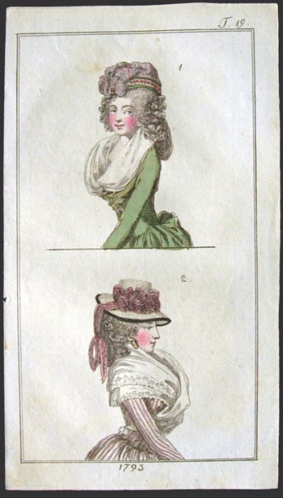 1793 Antique Hand-Colored Fashion Print
