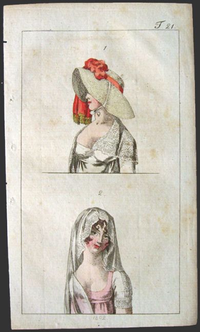 1802 Antique Hand-Colored Fashion Print