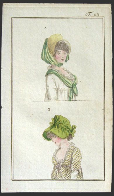 1798 Antique Hand-Colored Fashion Print