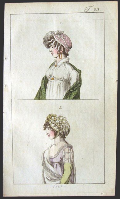 1801 Antique Hand-Colored Fashion Print