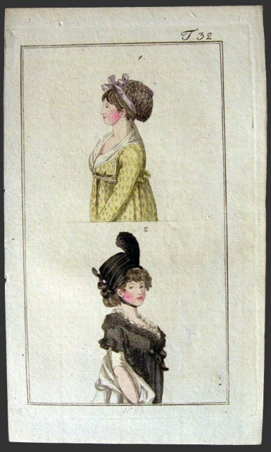 1798 Antique Hand-Colored Fashion Print