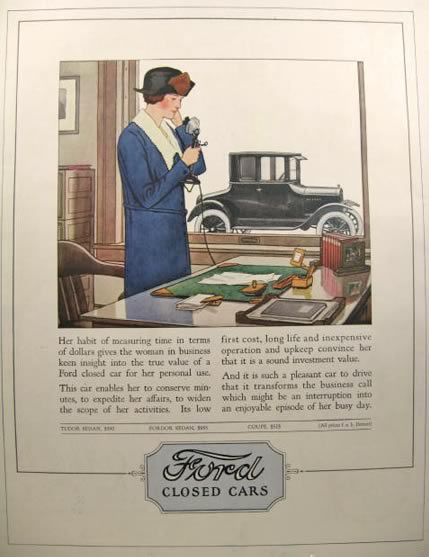 1924 Ford Closed Car Ad ~ Woman on Phone