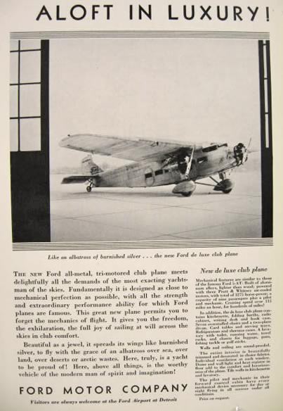 1930 Ford Deluxe Club Plane Ad