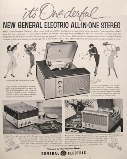 1960 GE All In One Stereo Ad