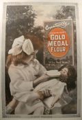 1916 Gold Medal FLour Ad ~ Girl Feeds Antique Doll