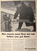 1947 B.F. Goodrich Ad ~ Fireman, Vintage Fire Hydrant Photo
