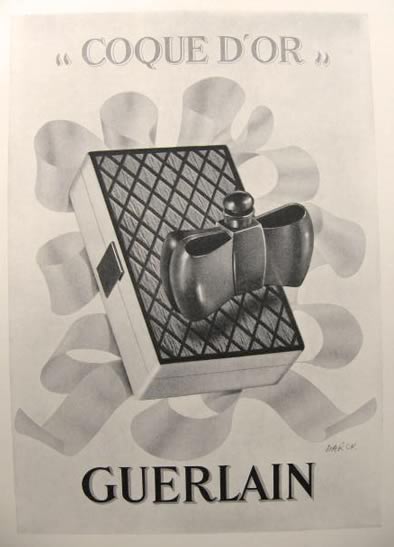 1939 Guerlain Coque D'Or Perfume Ad ~ Darcy Art