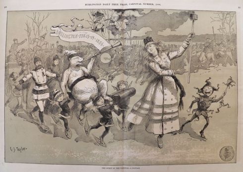 1886 Burlington Winter Carnival Antique Print ~ Fantasy