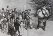 1886 Children of All Nations Welcome Santa Claus ~ Antique Print