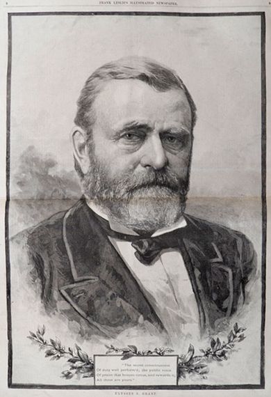 1885 Ulysses S. Grant Huge Folio Print Engraving