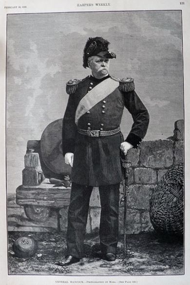 1886 General Winfield Hancock Antique Print ~ Harper's Weekly