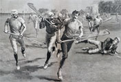 1886 Lacrosse Players ~ Large Antique Print & Article