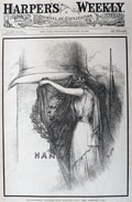 1886 Thomas Nast Harper's Cover Print ~ Winfield Hancock Memoriam
