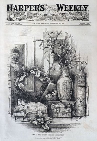 1886 Thomas Nast Original Cover Print ~ Twas the Night Before Christmas