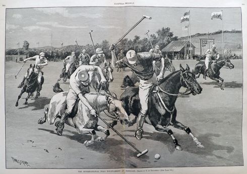1886 Newport Polo Tournament ~ Antique Print & Article