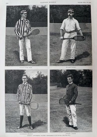 1886 Leading Tennis Players ~ Antique Print