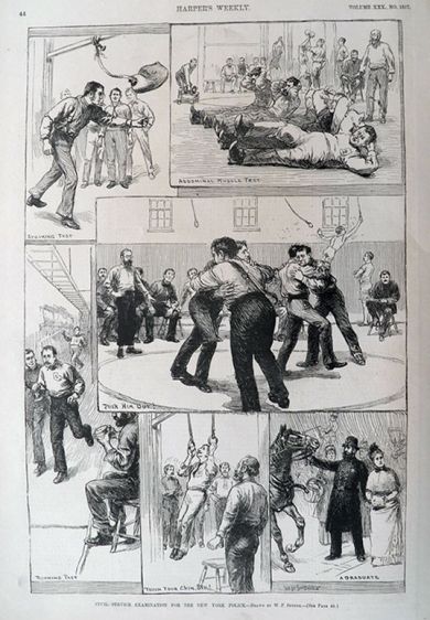 1886 New York Police Physical Ability Test ~ Antique Print & Article