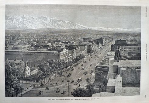 1886 View of Salt Lake City, UT ~ Antique Print & Article