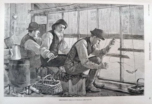 1886 Smelt Fishing Antique Print & Article ~ Harper's Weekly