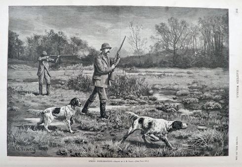 1886 Snipe Shooting Hunting Antique Print ~ Harper's Weekly
