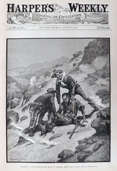 1886 Frederic Remington Rescue of Corporal Scott ~ Harper's Weekly Cover Print