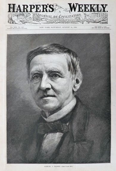 1886 Samuel Tilden Portrait ~ Harper's Weekly Cover Engraving