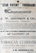 1886 Antique Star Patent Toboggan Ad
