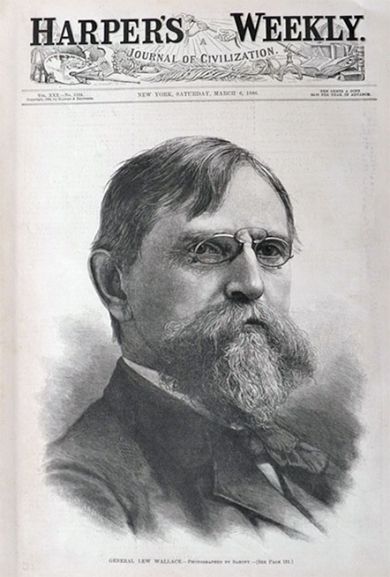 1886 General Lew Wallace Portrait ~ Harper's Weekly Cover Engraving