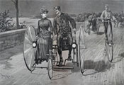 1886 Antique Bicycle High Wheel Print & Article