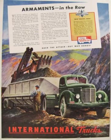 1944 International Harvester Truck Ad ~ Mining