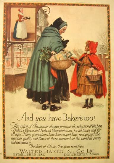 1919 Baker's Cocoa Ad ~ Norman Price ~ Red Riding Hood