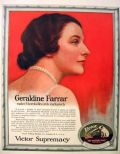 1919 Victor Records Ad ~ Geraldine Farrar