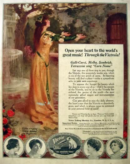 1919 Victor Victrola Ad ~ Gilda in Rigoletto