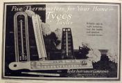 1921 Tycos Taylor Thermometer Ad ~ Candy, Bath, Oven, Wall, Fever