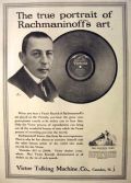1921 Victor Records Ad ~ Rachmaninoff Photo